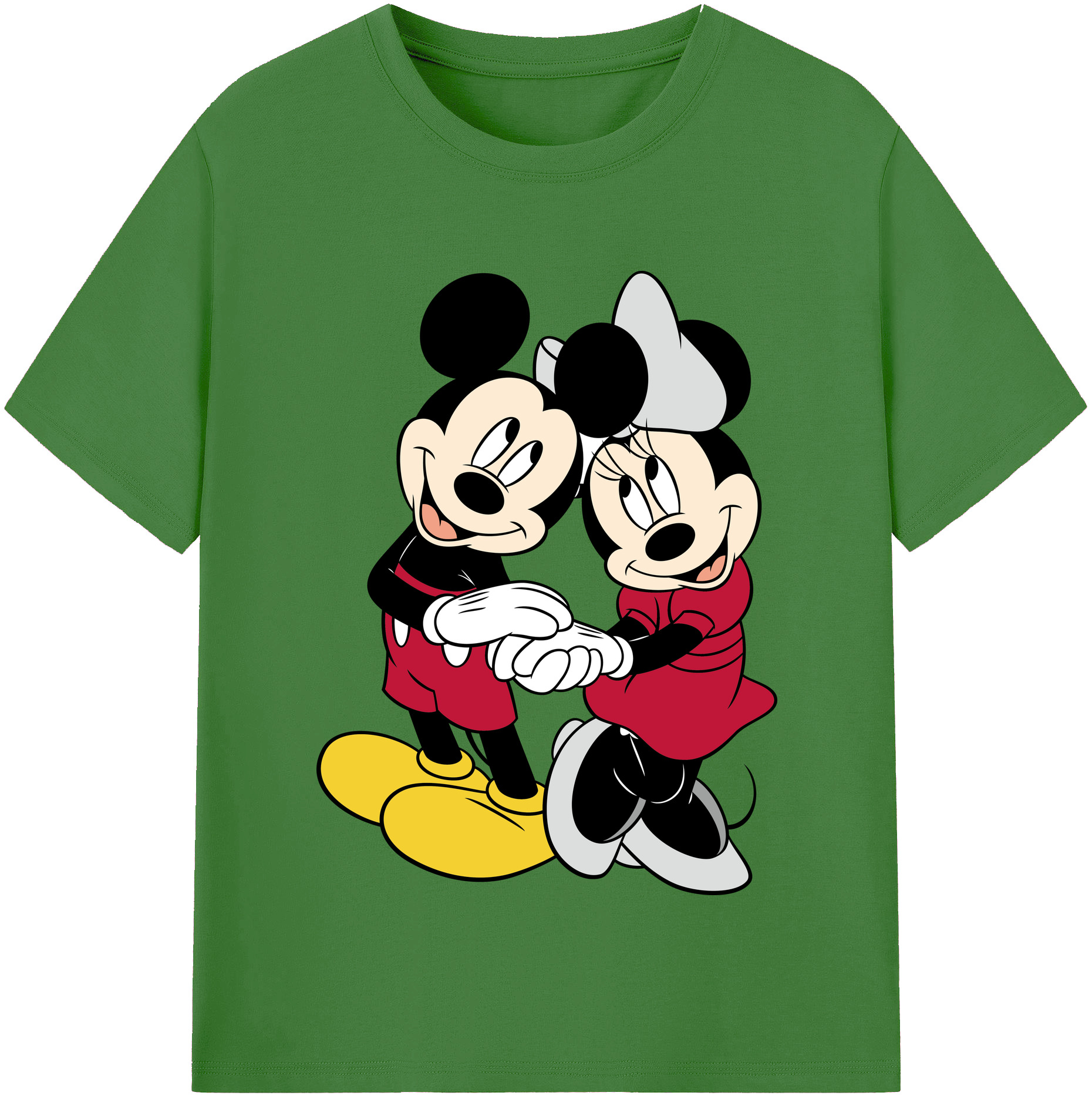 （画像用） ミッキーマウス Mickey Mouse レディースカジュアルプリントTシャツ（綿100％）